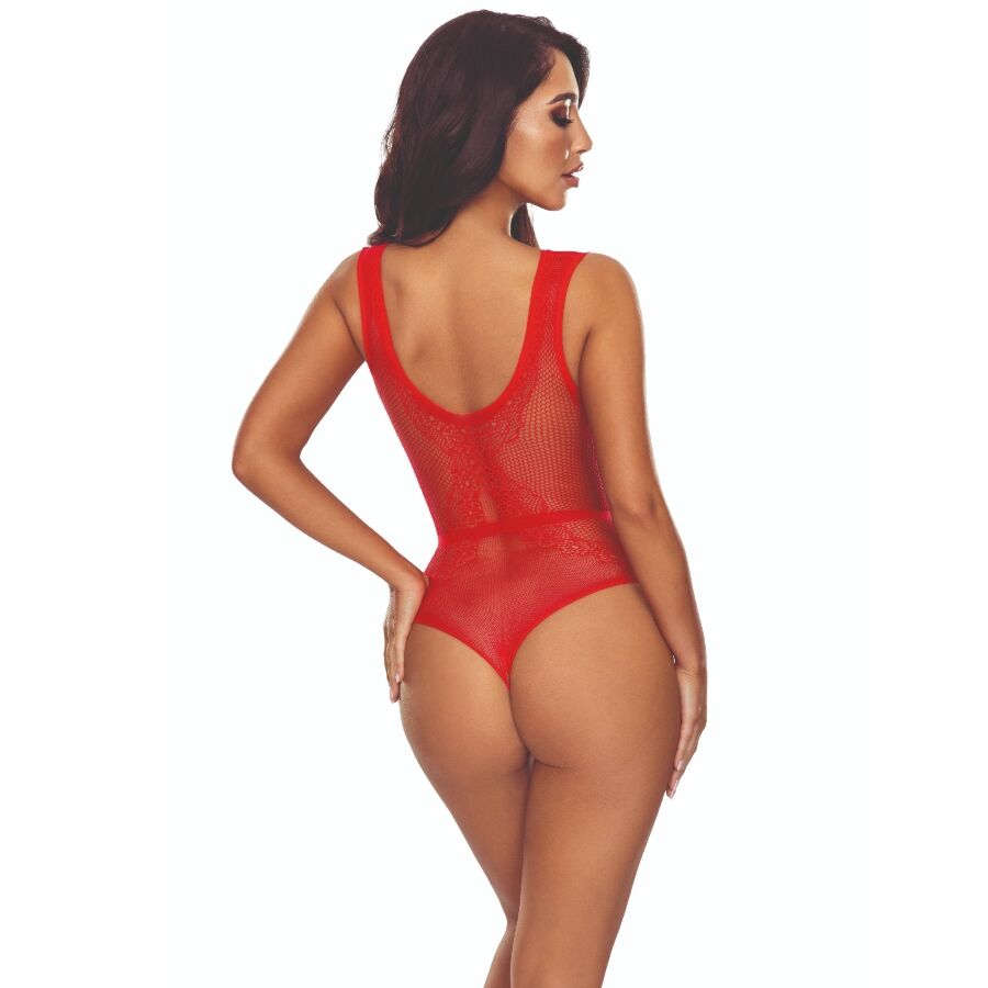Passion - Bs115 Bodystocking Gitter Rot