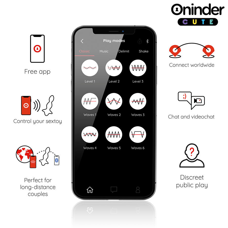 Oninder Cute - Love Butt Vibrierender Analplug-Dilatator - Kostenlose Weltweite App