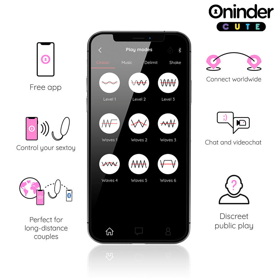 Oninder Cute - Love Pleasure Vibro-Rotierendes Ei 360â° Silikon - Kostenlose Weltweite App