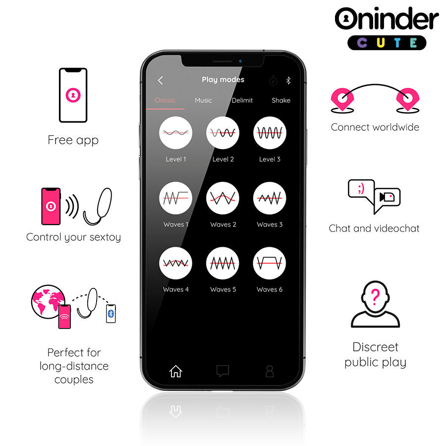 Oninder Cute - Love Pleasure Vibro-Wave Tapping Silikon-Ei - Kostenlose Weltweite App