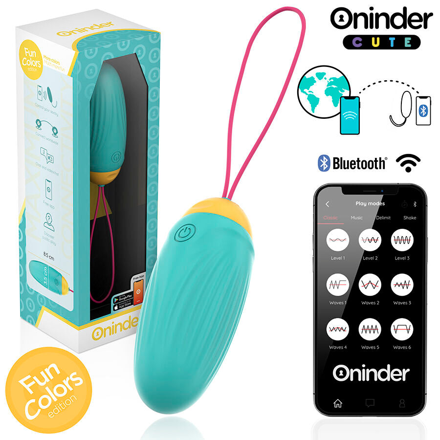 Oninder Cute - Love Pleasure Vibro-Rotierendes Silikon-Edelstein-Ei - Kostenlose Weltweite App