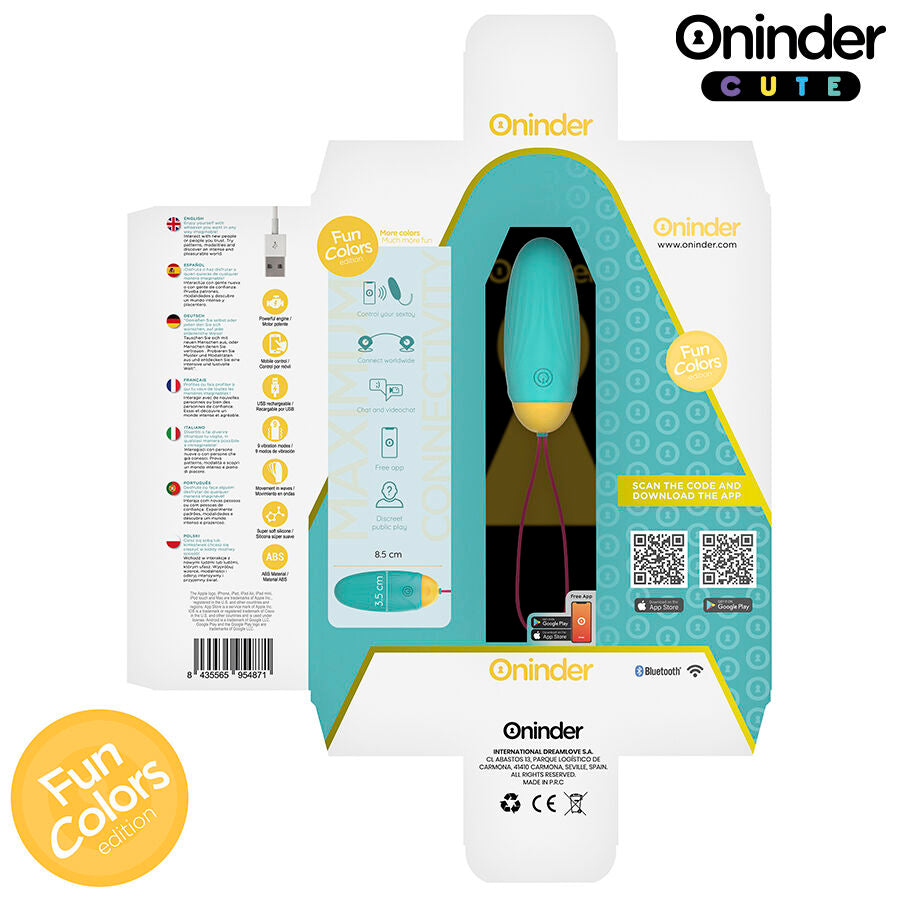 Oninder Cute - Love Pleasure Vibro-Rotierendes Silikon-Edelstein-Ei - Kostenlose Weltweite App