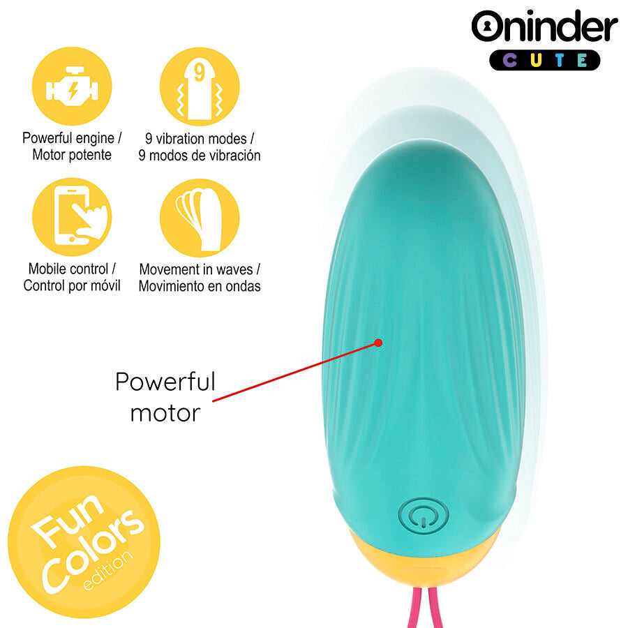 Oninder Cute - Love Pleasure Vibro-Rotierendes Silikon-Edelstein-Ei - Kostenlose Weltweite App