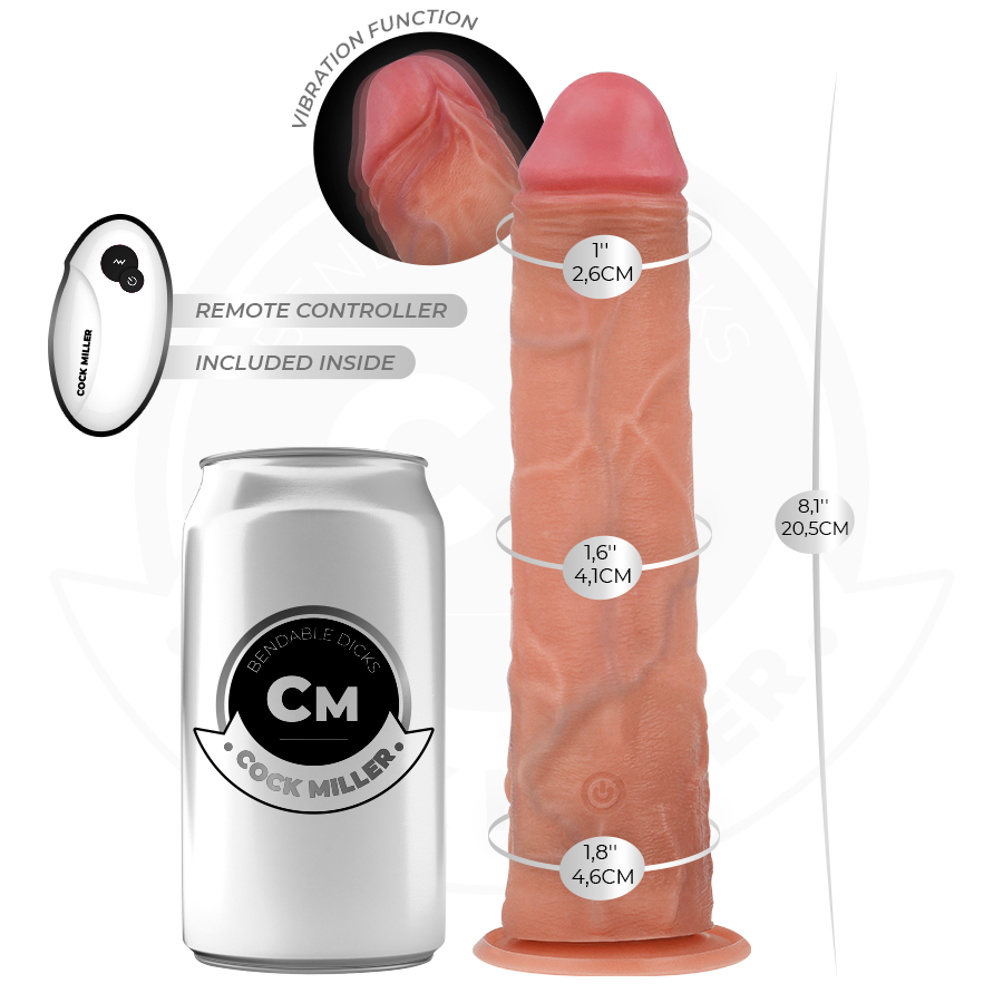 Cock Miller - Realistischer Dildo Mit Saugnãpfen Und Fernbedienung Und Vibration 20,5