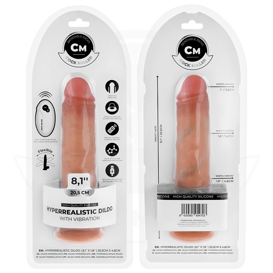 Cock Miller - Realistischer Dildo Mit Saugnãpfen Und Fernbedienung Und Vibration 20,5