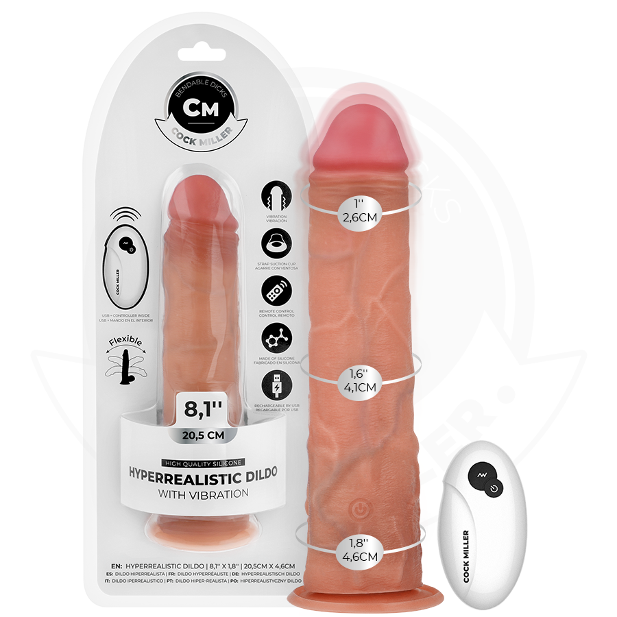 Cock Miller - Realistischer Dildo Mit Saugnãpfen Und Fernbedienung Und Vibration 20,5