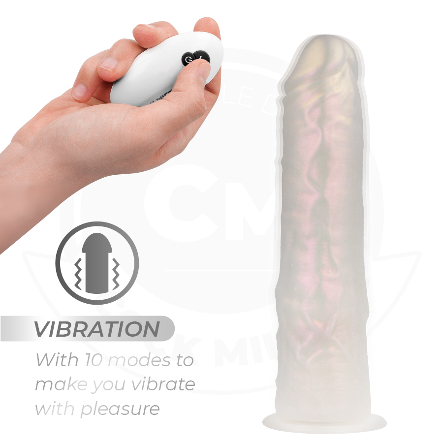 Cock Miller - Dildo Mit Saugnãpfen, Lichtern Und Vibration Mit Fernbedienung Weiss 20,5 Cm