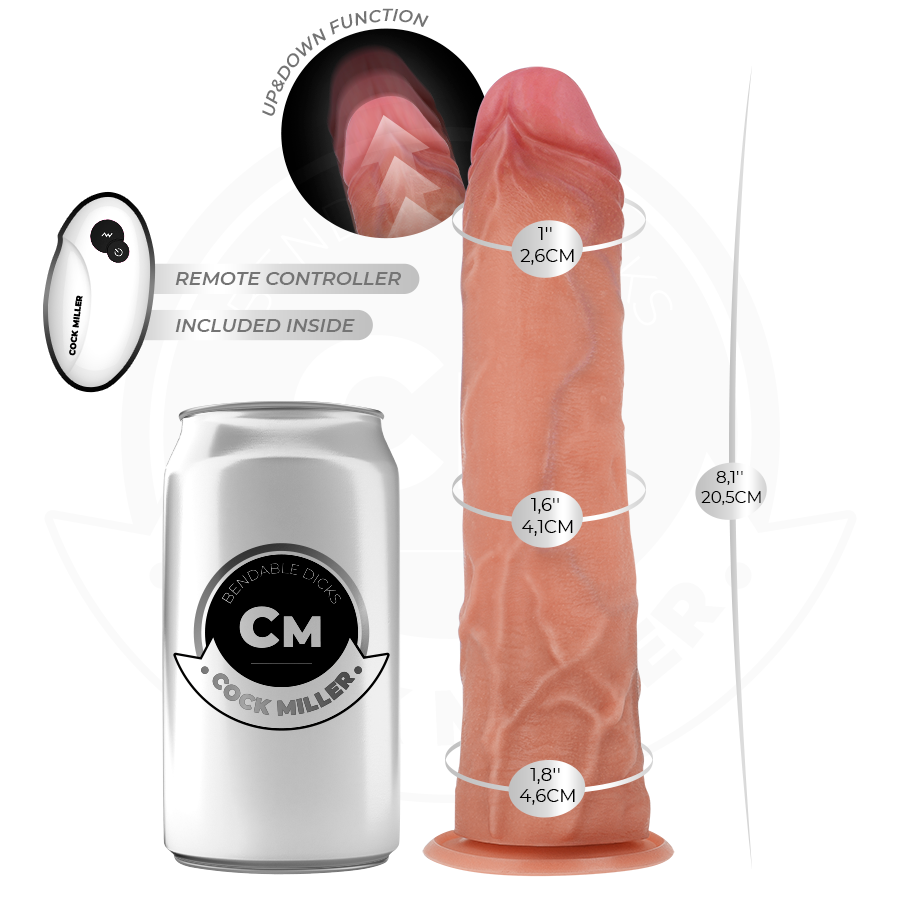 Cock Miller - Hyperrealistischer Dildo Mit Saugnãpfen Und Stossfunktion Mit Fernbedienung 20,5 Cm