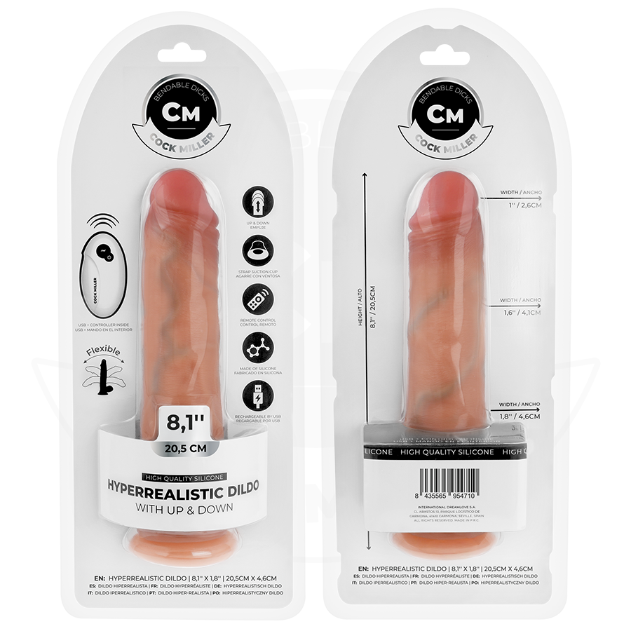 Cock Miller - Hyperrealistischer Dildo Mit Saugnãpfen Und Stossfunktion Mit Fernbedienung 20,5 Cm