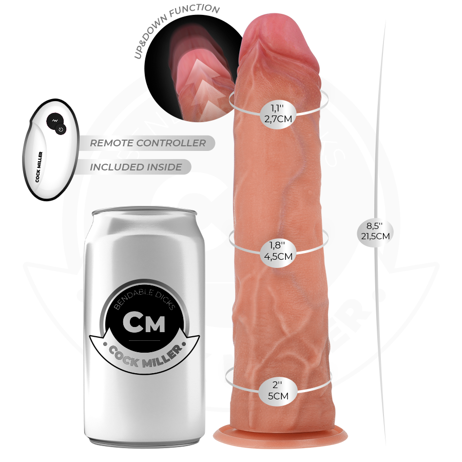 Cock Miller - Hyperrealistischer Dildo Mit Saugnãpfen Und Stossfunktion Mit Fernbedienung 21,5 Cm