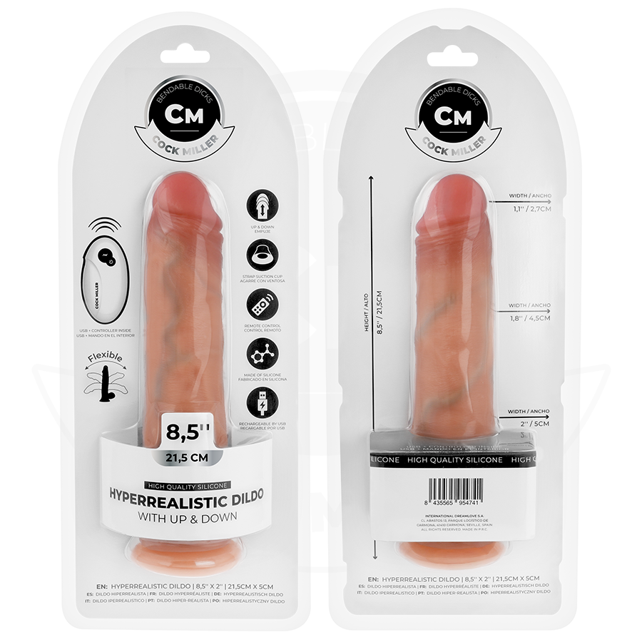 Cock Miller - Hyperrealistischer Dildo Mit Saugnãpfen Und Stossfunktion Mit Fernbedienung 21,5 Cm
