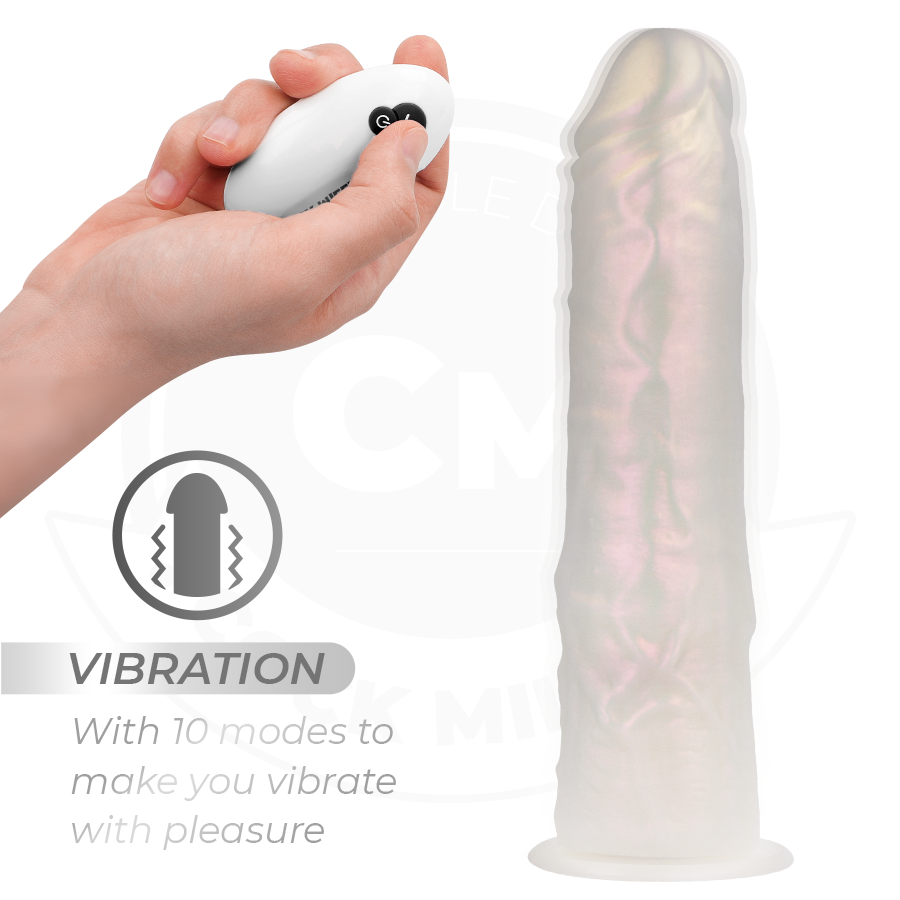 Cock Miller - Dildo Mit Saugnãpfen, Lichtern Und Vibration Mit Fernbedienung Weiss 21,5 Cm