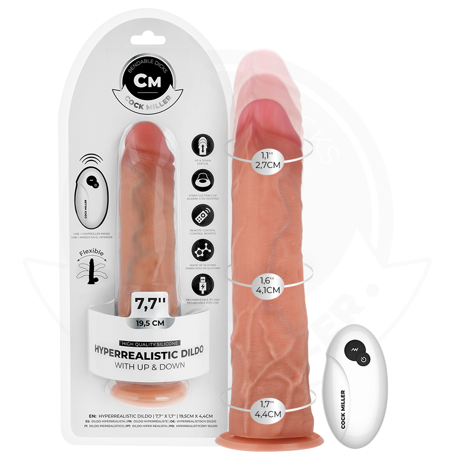 Cock Miller - Hyperrealistischer Dildo Mit Saugnãpfen Und Stossfunktion Mit Fernbedienung 19,5 Cm