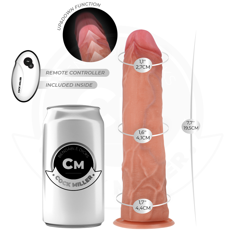 Cock Miller - Hyperrealistischer Dildo Mit Saugnãpfen Und Stossfunktion Mit Fernbedienung 19,5 Cm