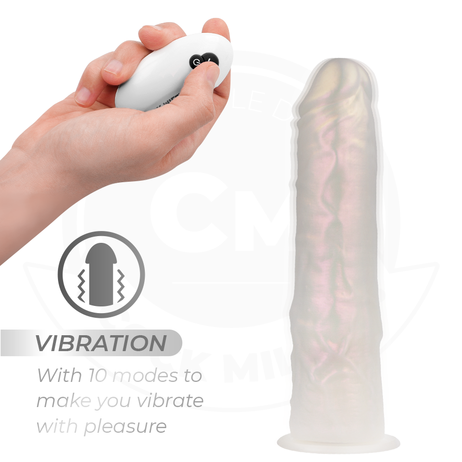 Cock Miller - Dildo Mit Saugnãpfen, Lichtern Und Vibration Mit Fernbedienung Weiss 19,5 cm