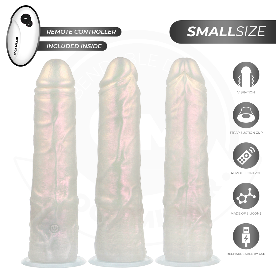 Cock Miller - Dildo Mit Saugnãpfen, Lichtern Und Vibration Mit Fernbedienung Weiss 19,5 cm