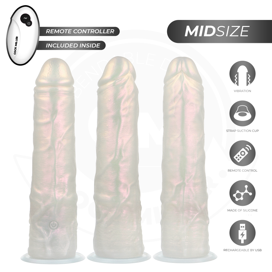Cock Miller - Dildo Mit Saugnãpfen, Lichtern Und Vibration Mit Fernbedienung Weiss 20,5 Cm