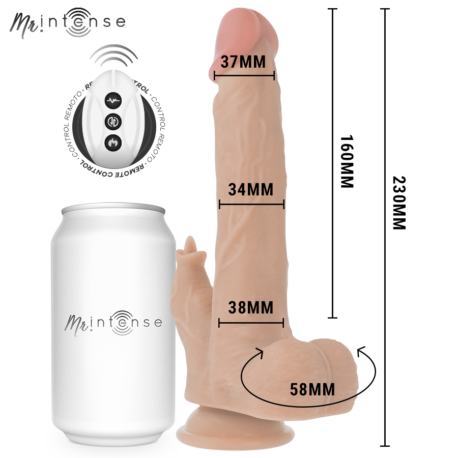 Mr Intense- Realistischer Multifunktions-Redford Mit Vibration Und Auf- Und Ab-Fernbedienung 23 Cm x 3,5 Cm