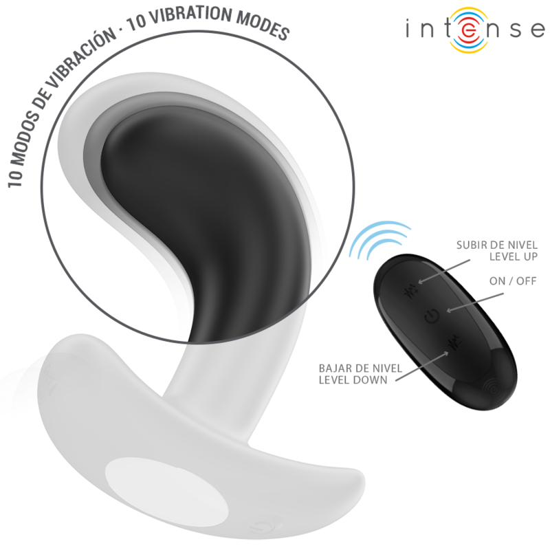 Intense - Chandler Anal Plug 10 Vibrationen Schwarz Fernbedienung