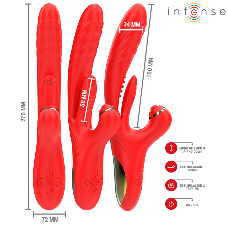 Intense - Rosalia Multifunktionsvibrator 3 In 1 Rot