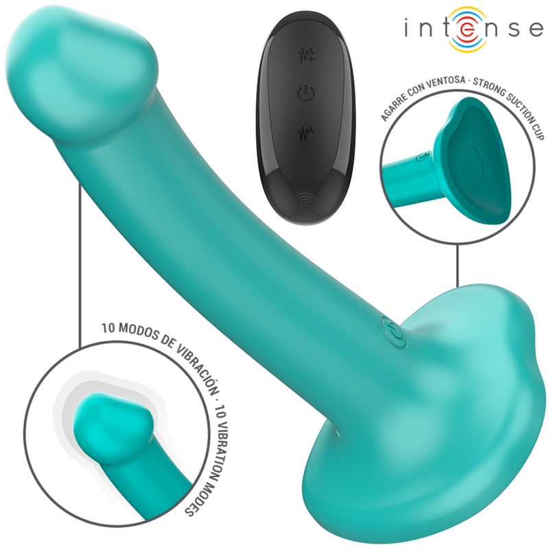 Intense - Katie Vibrator Mit Saugnãpfen 10 Vibrationen Blau Fernbedienung