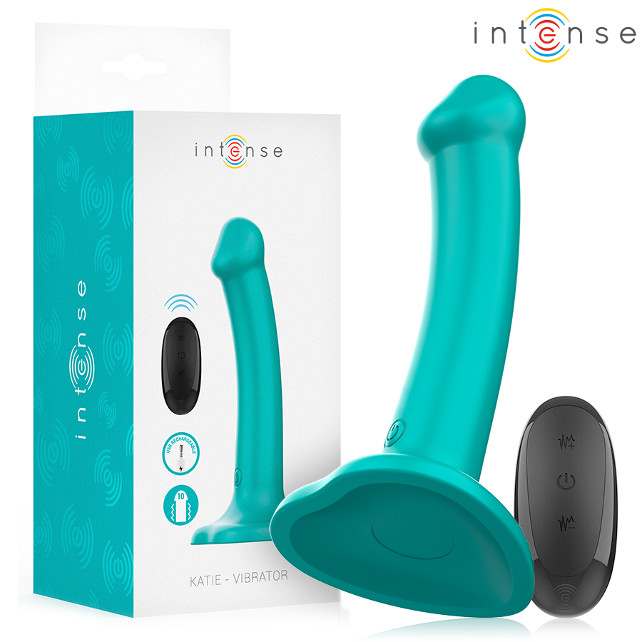 Intense - Katie Vibrator Mit Saugnãpfen 10 Vibrationen Blau Fernbedienung