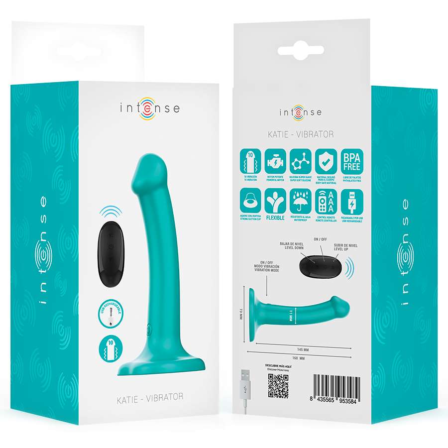 Intense - Katie Vibrator Mit Saugnãpfen 10 Vibrationen Blau Fernbedienung
