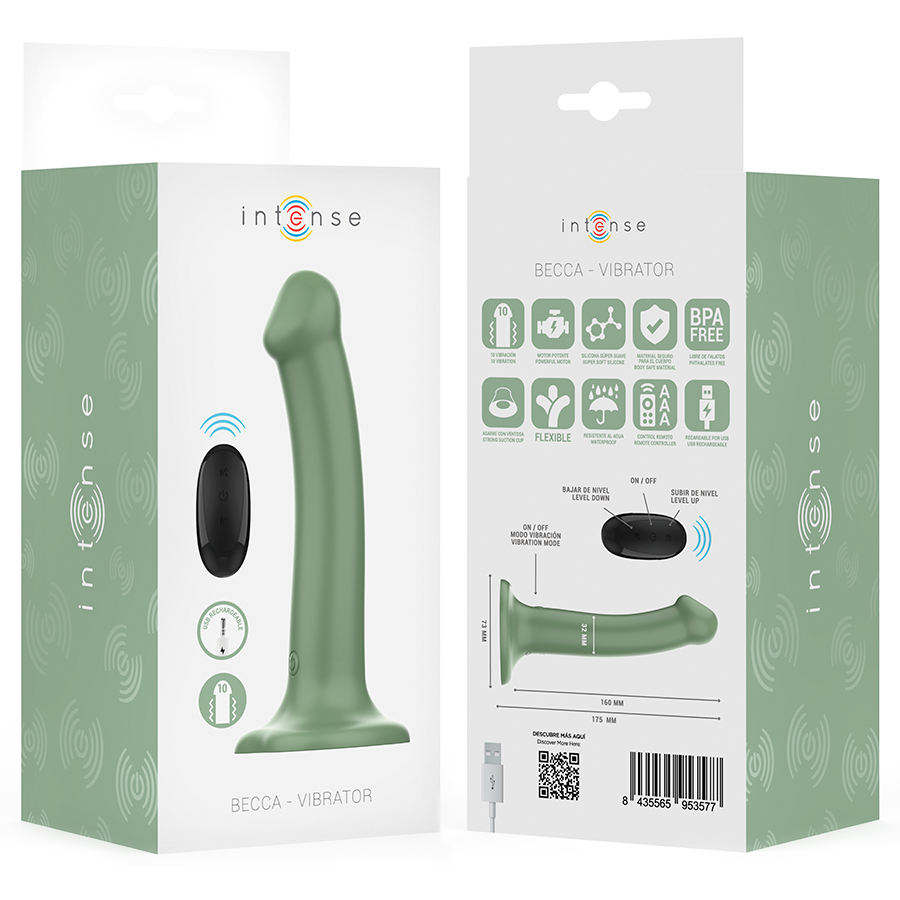 Intense - Becca Vibrator Mit Saugnapf 10 Vibrationen Grãœne Fernbedienung