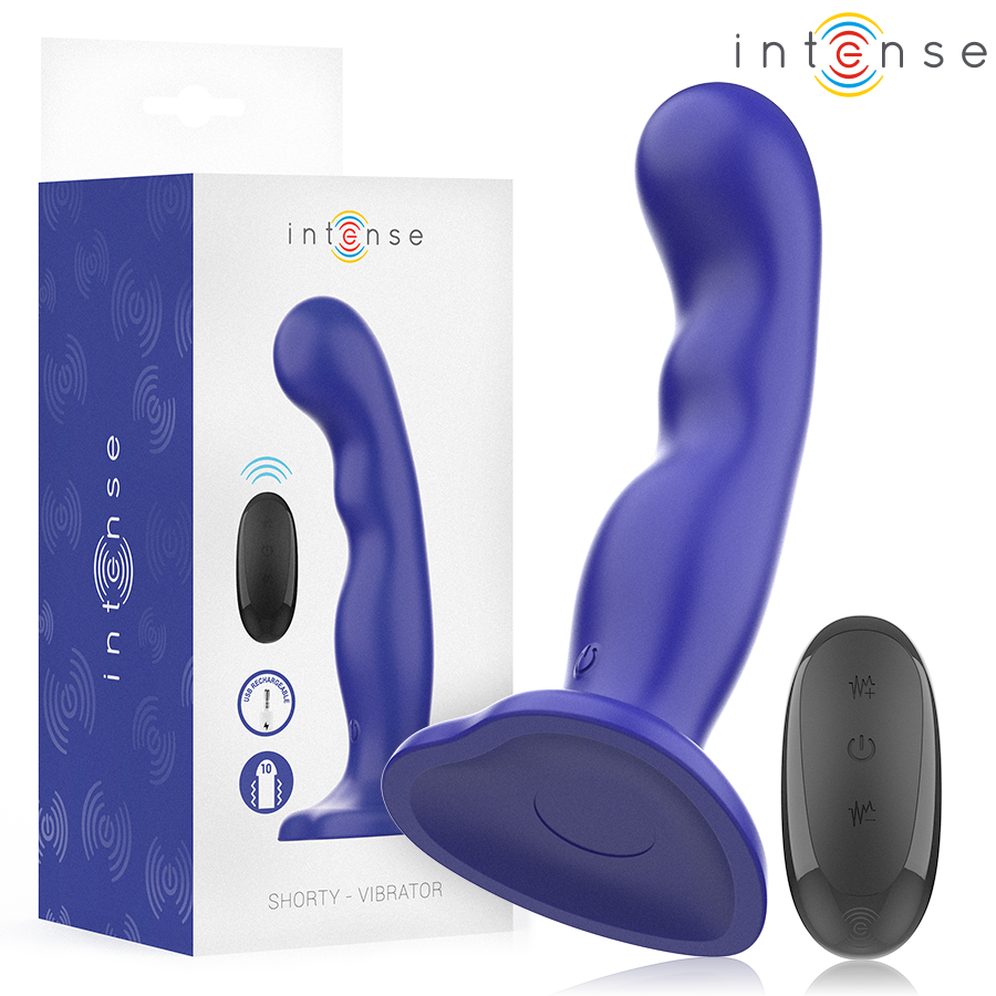 Intense - Shorty Vibrator Mit Saugnãpfen Blau Fernbedienung