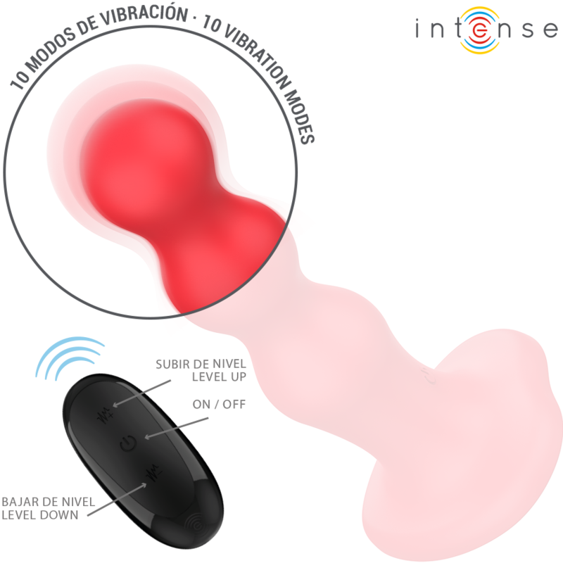 Intense - Cody Vibrator Mit Saugnãpfen Rote Fernbedienung