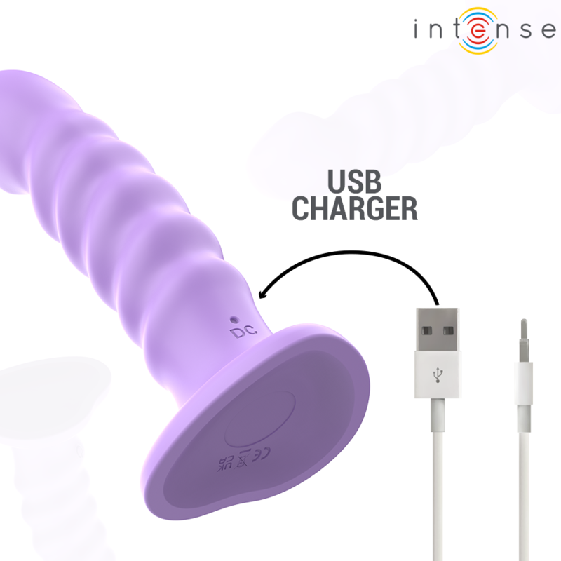 Intense - Brenda Vibrator Größe M Spiralendesign 10 Vibrationen Lila Fernbedienung