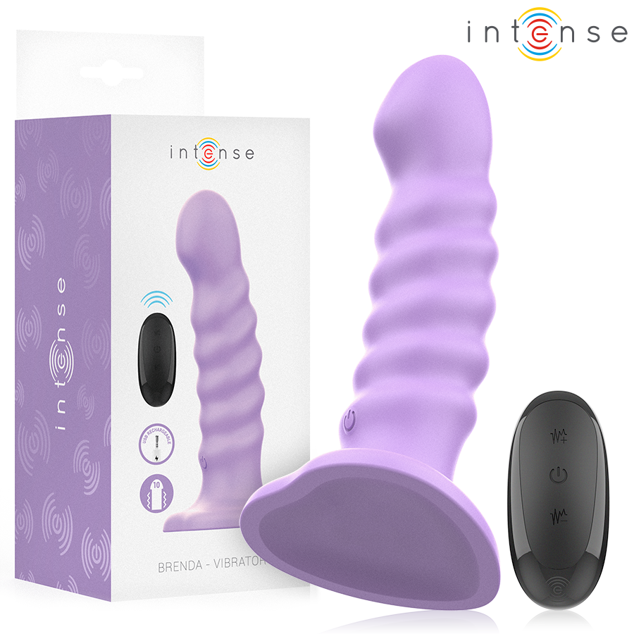 Intense - Brenda Vibrator Größe M Spiralendesign 10 Vibrationen Lila Fernbedienung