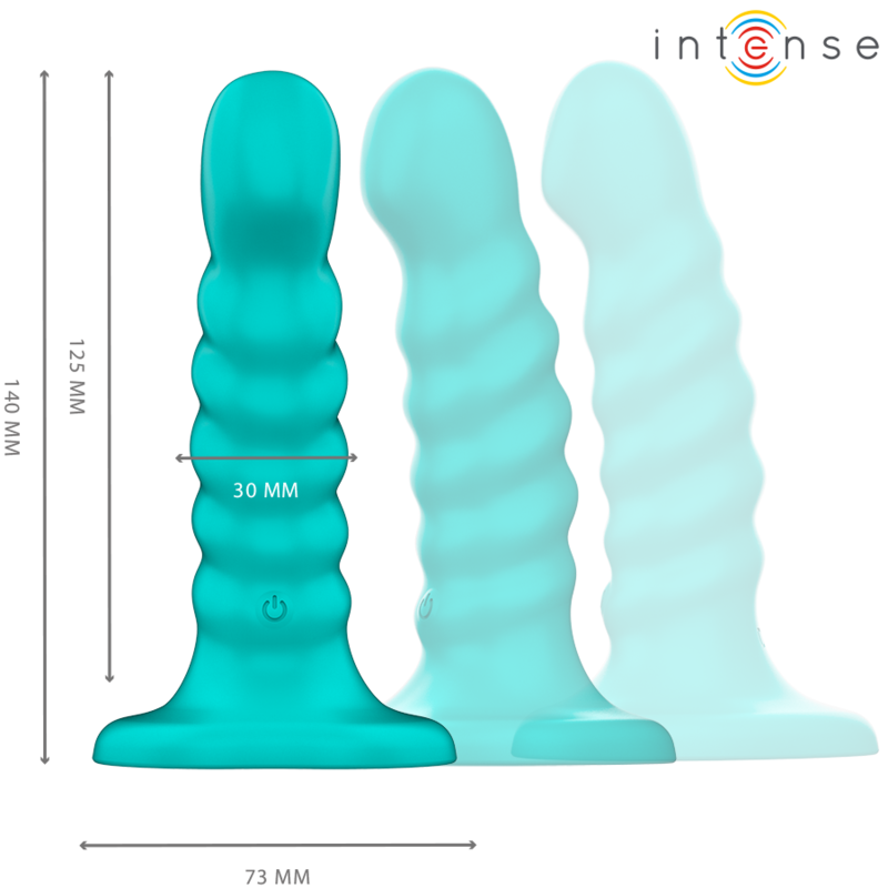 Intense - Buffy Vibrator Größe S Spirale Design 10 Vibrationen Blau Fernbedienung