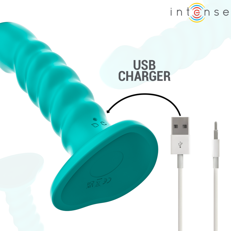 Intense - Buffy Vibrator Größe S Spirale Design 10 Vibrationen Blau Fernbedienung