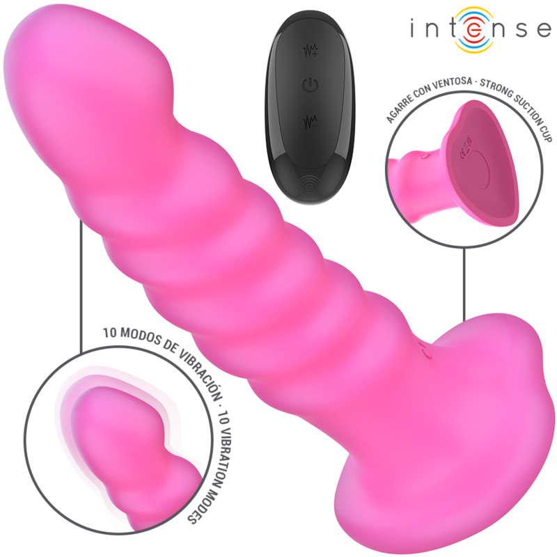 Intense - Cindy Vibrator Größe L Spiralendesign 10 Vibrationen Rosa Fernbedienung