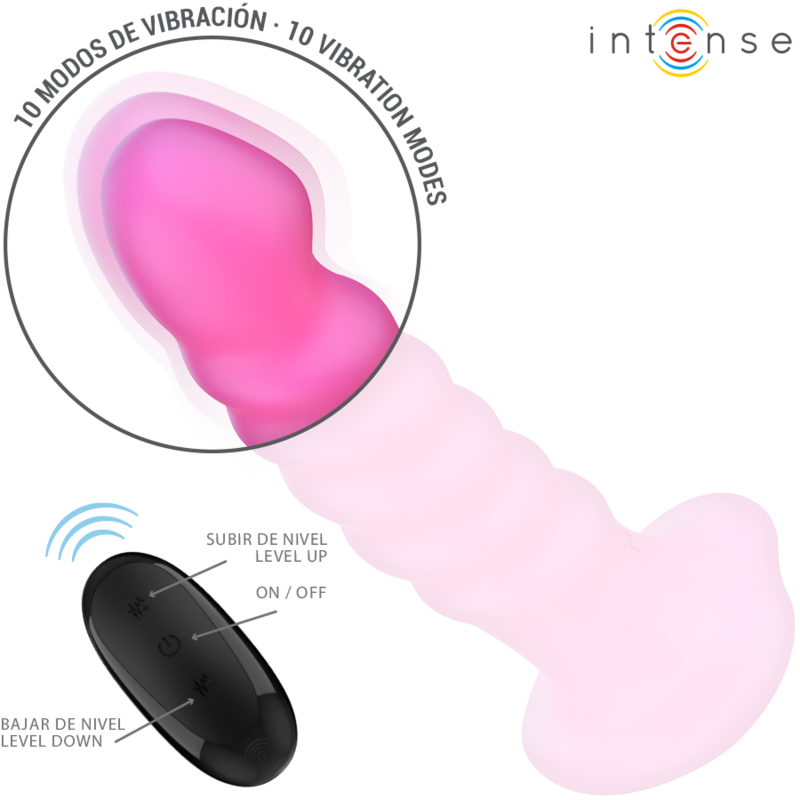 Intense - Cindy Vibrator Größe L Spiralendesign 10 Vibrationen Rosa Fernbedienung