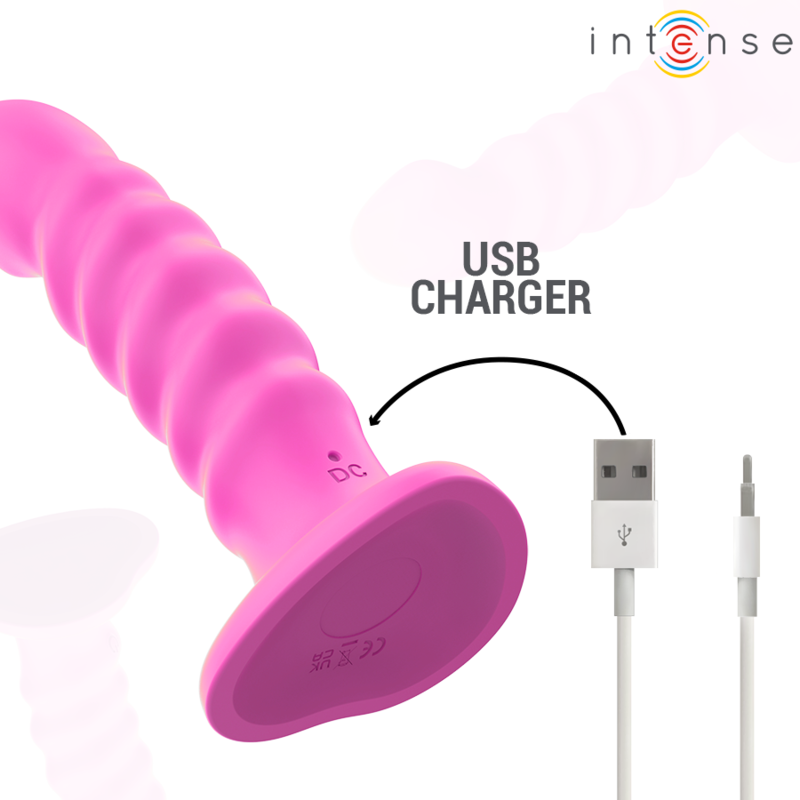 Intense - Cindy Vibrator Größe L Spiralendesign 10 Vibrationen Rosa Fernbedienung