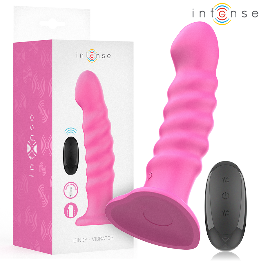 Intense - Cindy Vibrator Größe L Spiralendesign 10 Vibrationen Rosa Fernbedienung