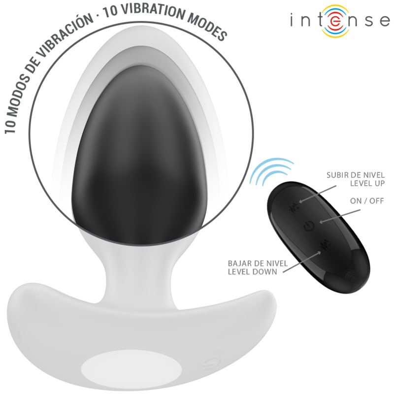 Intense - Joey Anal Plug 10 Vibrationen Schwarz Fernbedienung