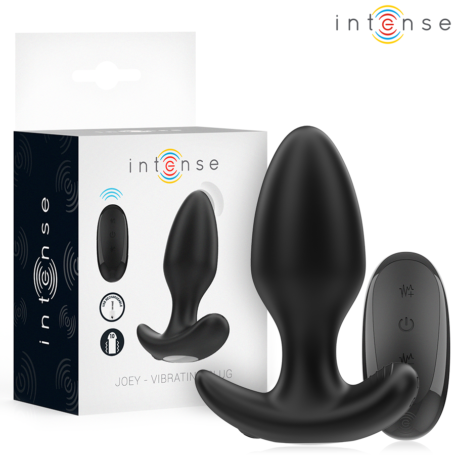 Intense - Joey Anal Plug 10 Vibrationen Schwarz Fernbedienung