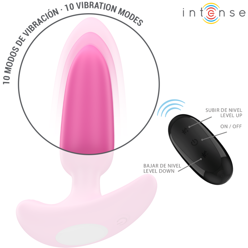 Intense - Ross Anal Plug 10 Vibrationen Rosa Fernbedienung