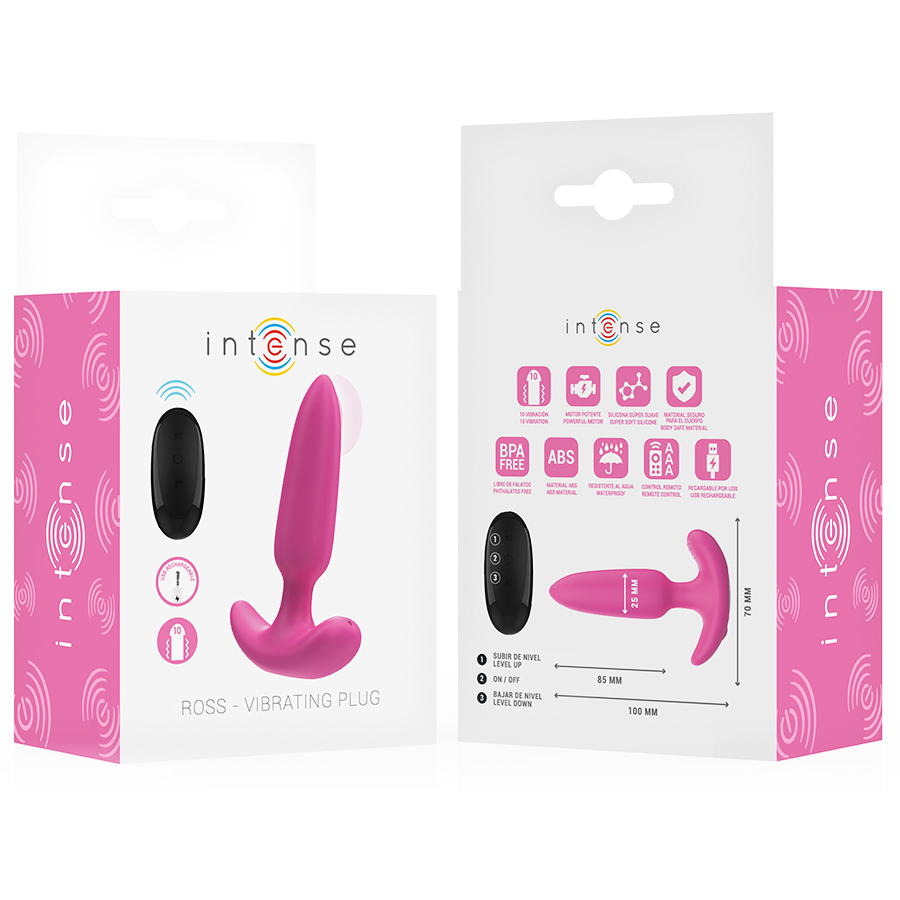 Intense - Ross Anal Plug 10 Vibrationen Rosa Fernbedienung