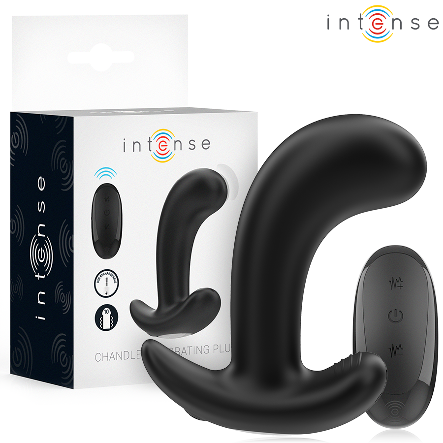 Intense - Chandler Anal Plug 10 Vibrationen Schwarz Fernbedienung