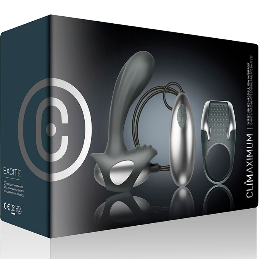 Climaximum - Excite Kit Cock Ring + Draht-Prostatamassagegerãt