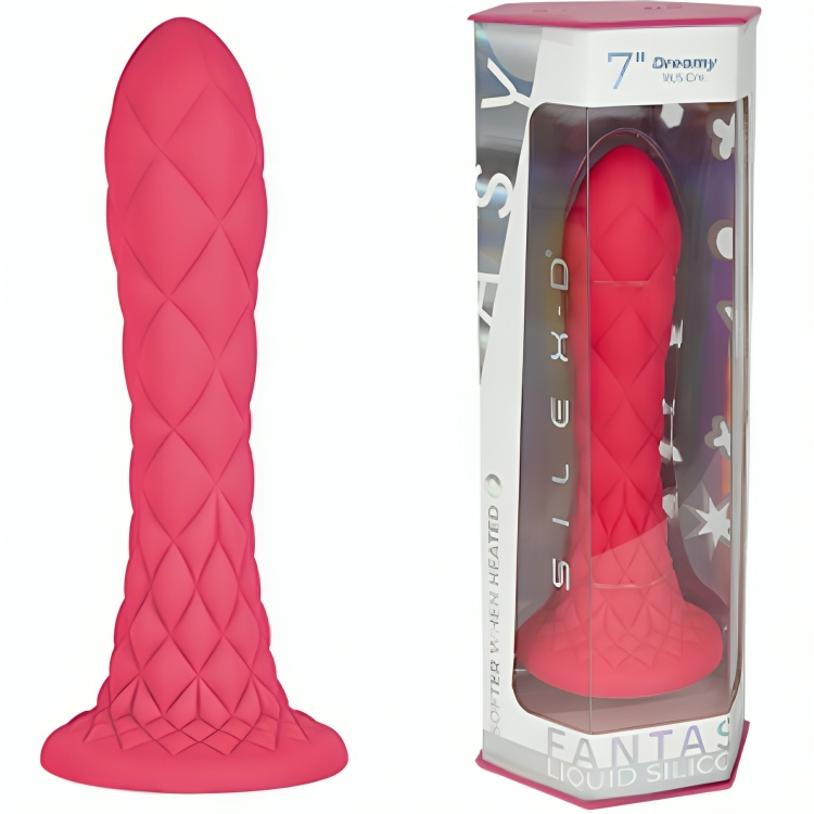 Silexd - Dreamy Dildo Fantasy Flüssigsilikon Thermoreaktiv Fuchsia 18,5 Cm