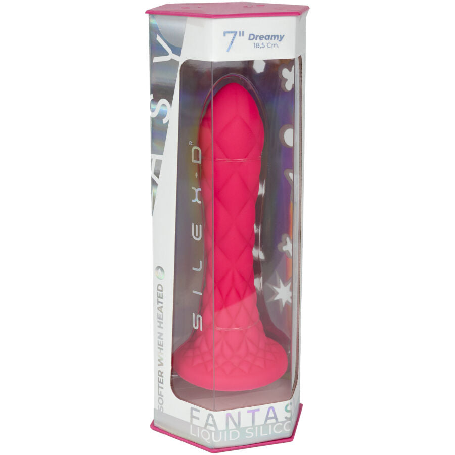 Silexd - Dreamy Dildo Fantasy Flüssigsilikon Thermoreaktiv Fuchsia 18,5 Cm