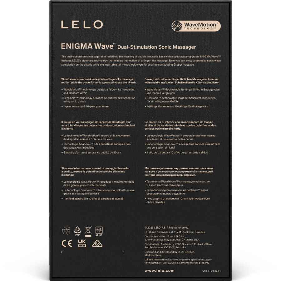 LELO - ENIGMA WAVE DREIFACH-VIBRATIONSMASSAGEGERÄT CYBER PURPLE