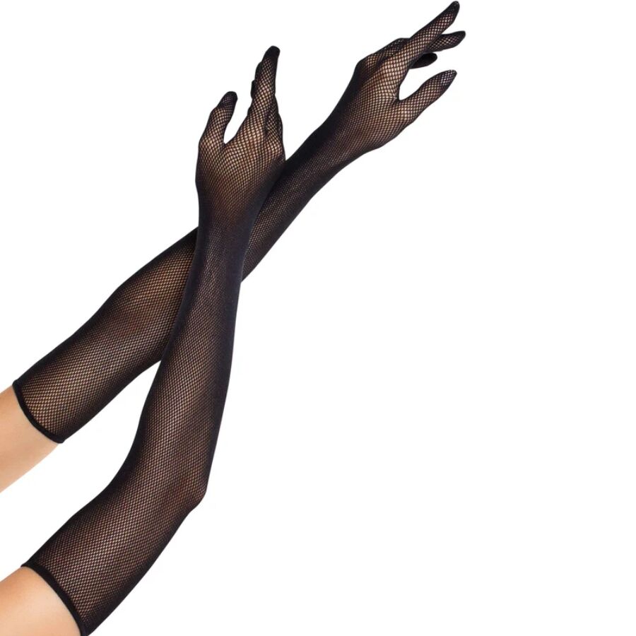 Leg Avenue - Opera Lange Netzhandschuhe Schwarz
