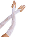 Leg Avenue - Extra Lange Armwãrmerhandschuhe Mit Blumenspitze, Weiss