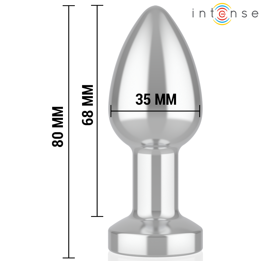 Intense - Vibrierender Analplug Aus Metall Mit Led-Leuchten Und Fernbedienung - Größe S